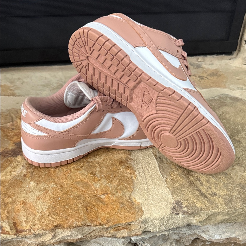 Nike Dunks Low White and Rose Whisper Low-Top Sneakers